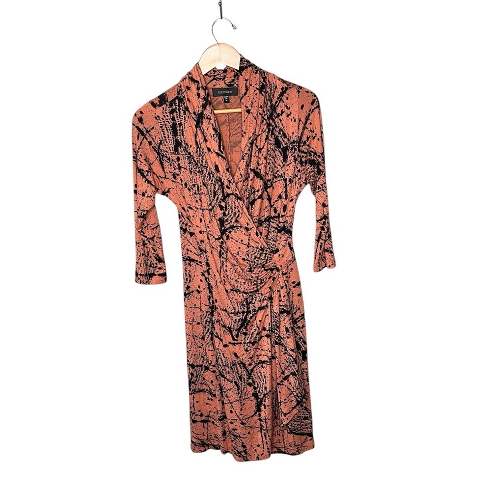 Karen Kane Abstract Print Faux Wrap Dress - Picture 2 of 10